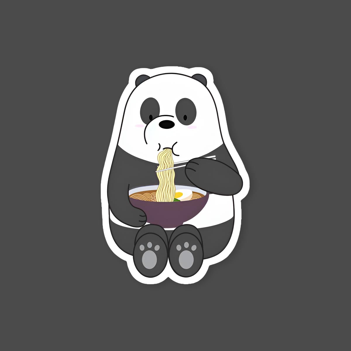 Panda with cup sticker
