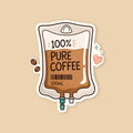 100% pure coffee sticker