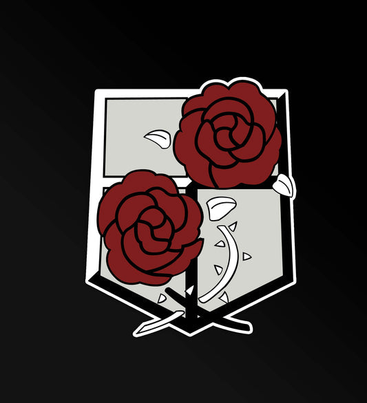 Rose with white Fine art sticker