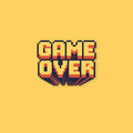 Game over square fit sticker