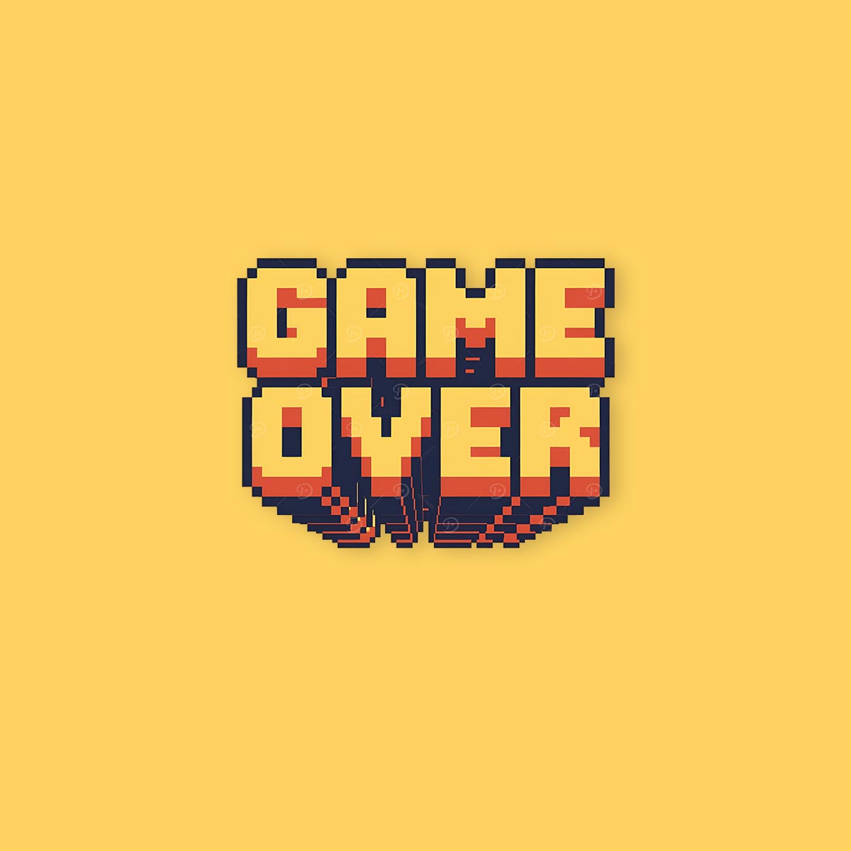 Game over square fit sticker