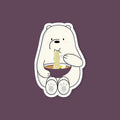 White bhalu sticker
