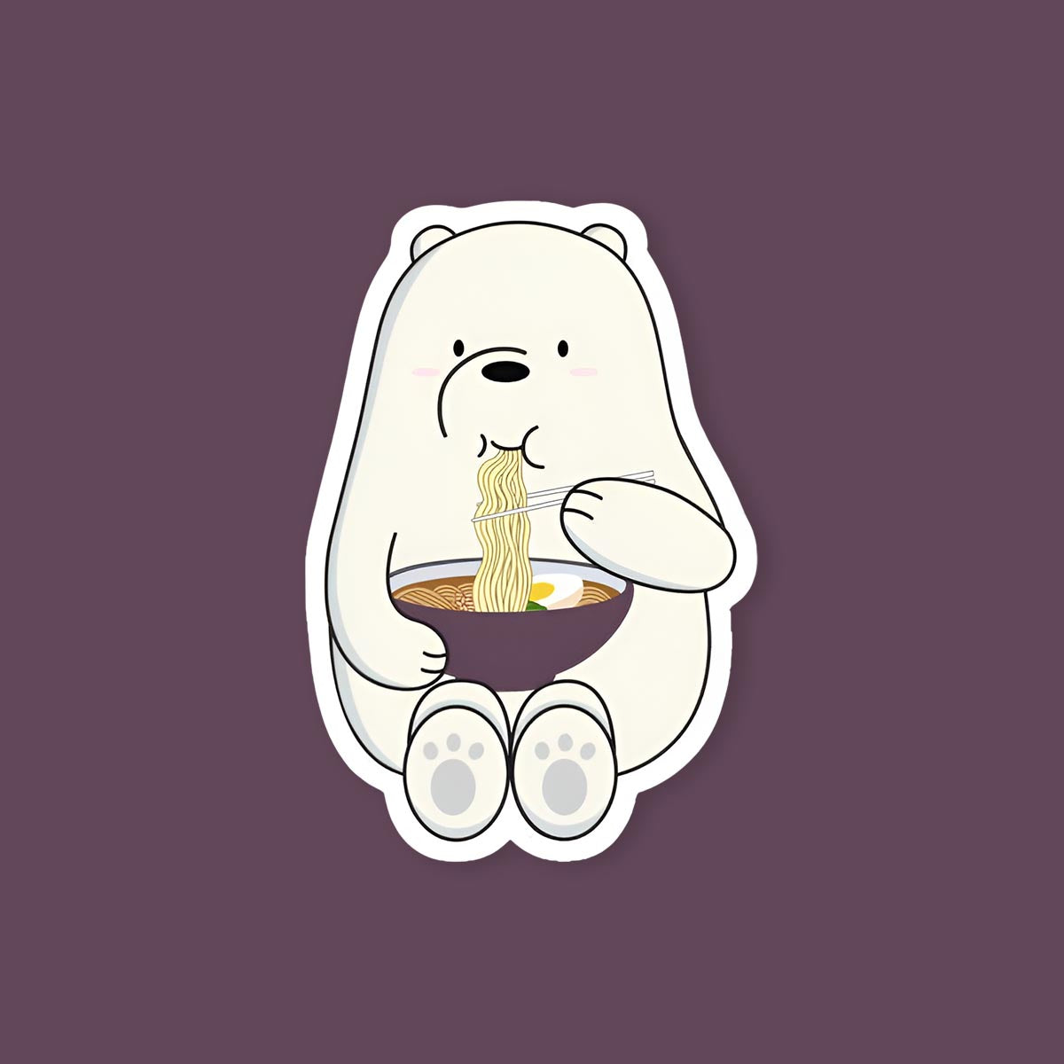 White bhalu sticker