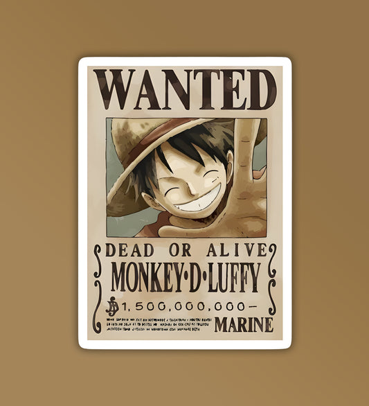Wanted sticker anime style
