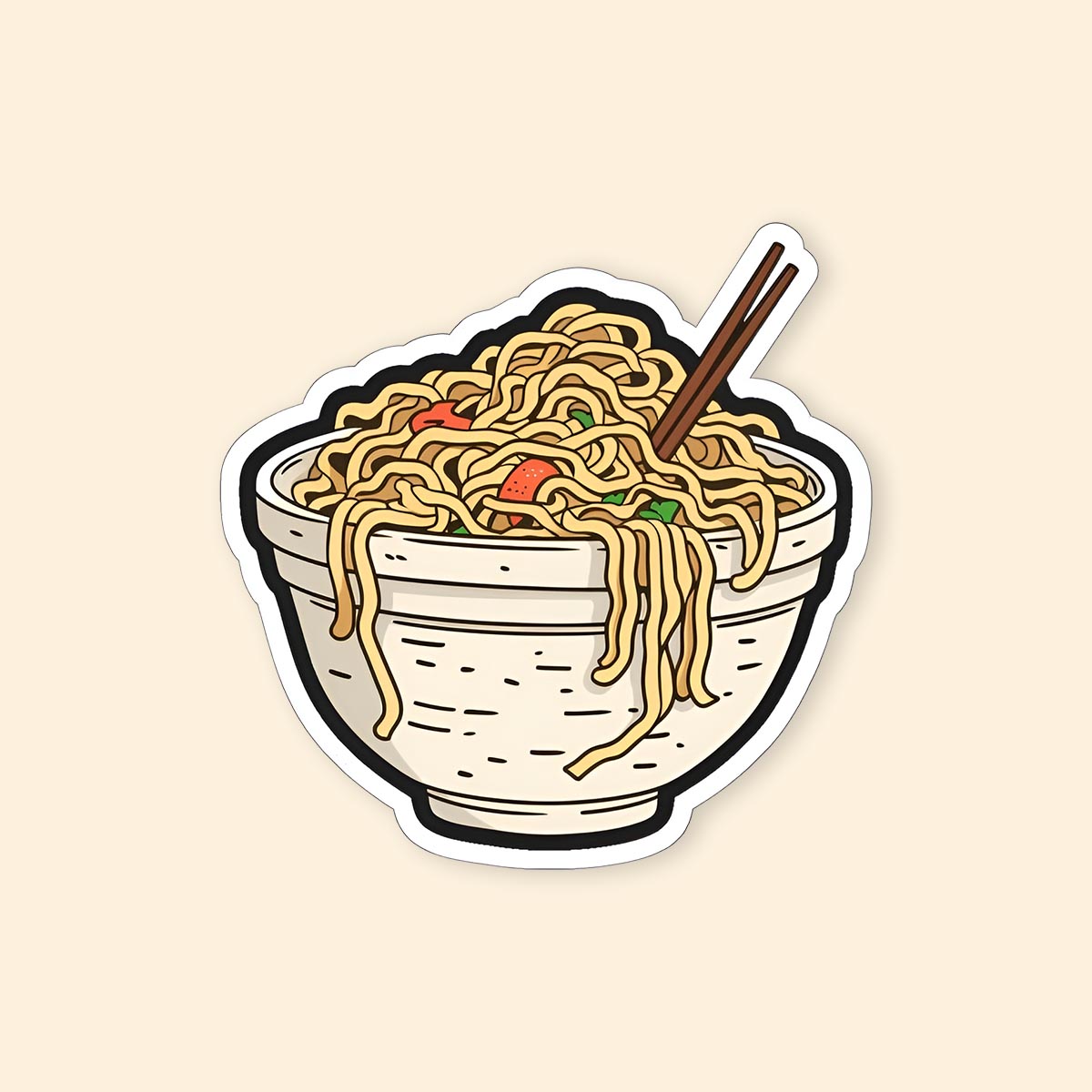 Noodles with bowl sticker