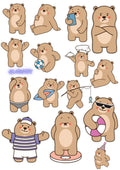 Bear boss stickers pack (pack of 30 sticker)