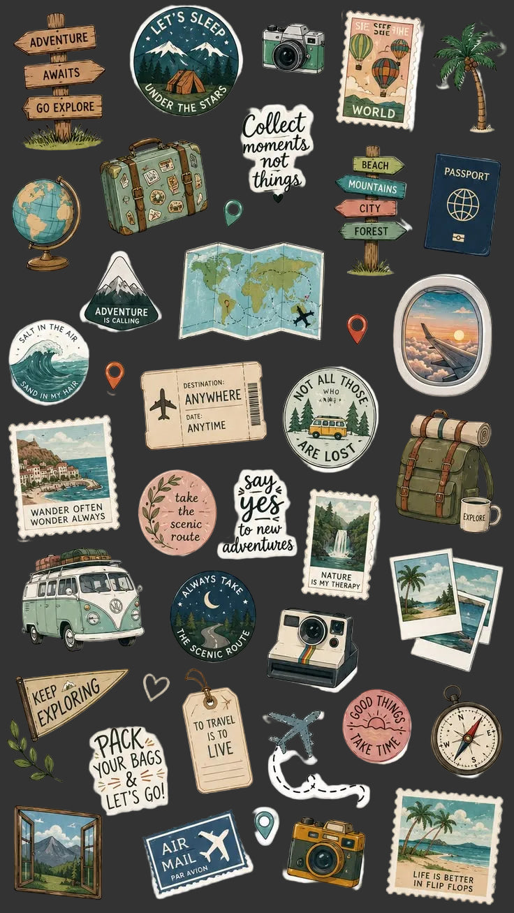 travel stickers pack