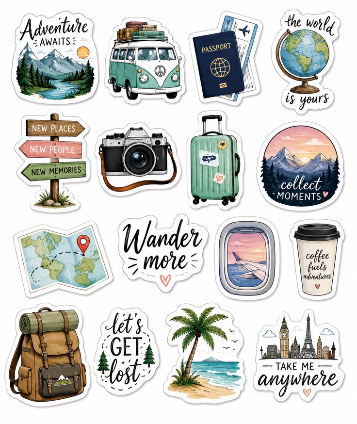 travel stickers pack