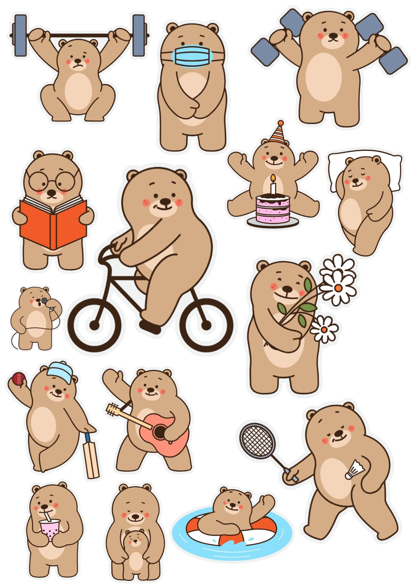 Bear boss stickers pack (pack of 30 sticker)