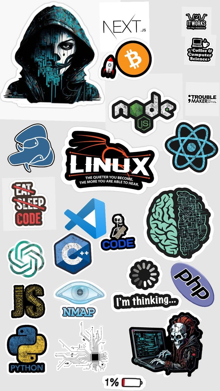 Tech stickers pack for hacker looks