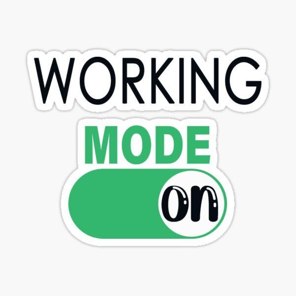 Working mode ON sticker