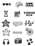 Black and white theme stickers pack