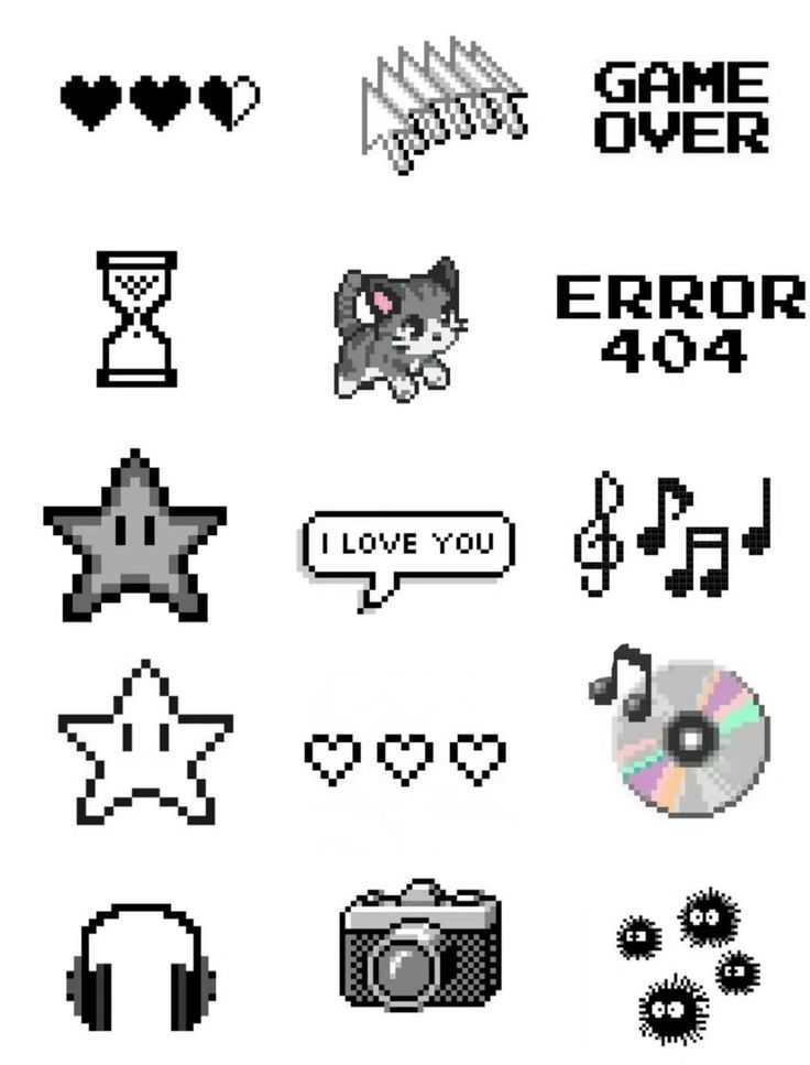 Black and white theme stickers pack
