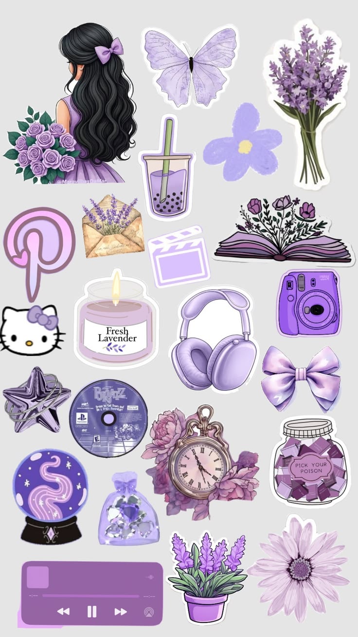 Aesthetic Purple Things 💜💜 stickers pack