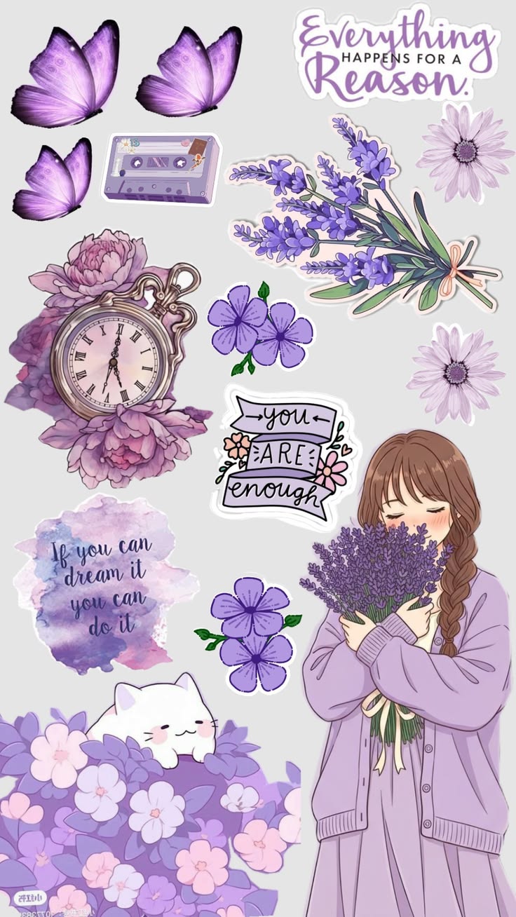 Aesthetic Purple Things 💜💜 stickers pack