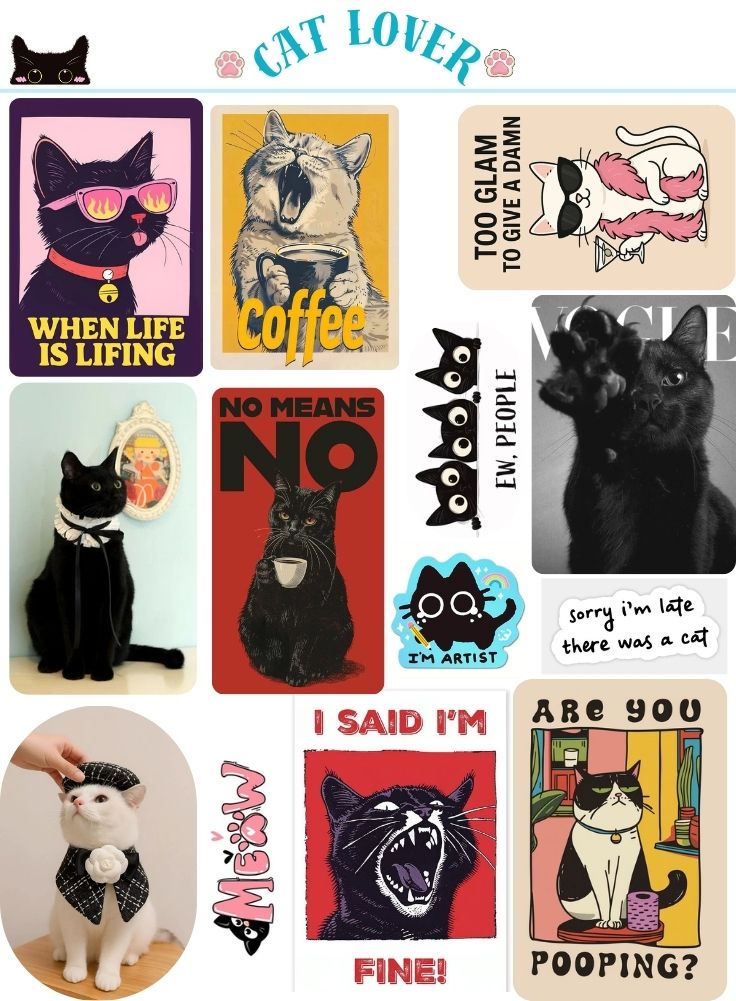 Cat lover stickers pack
